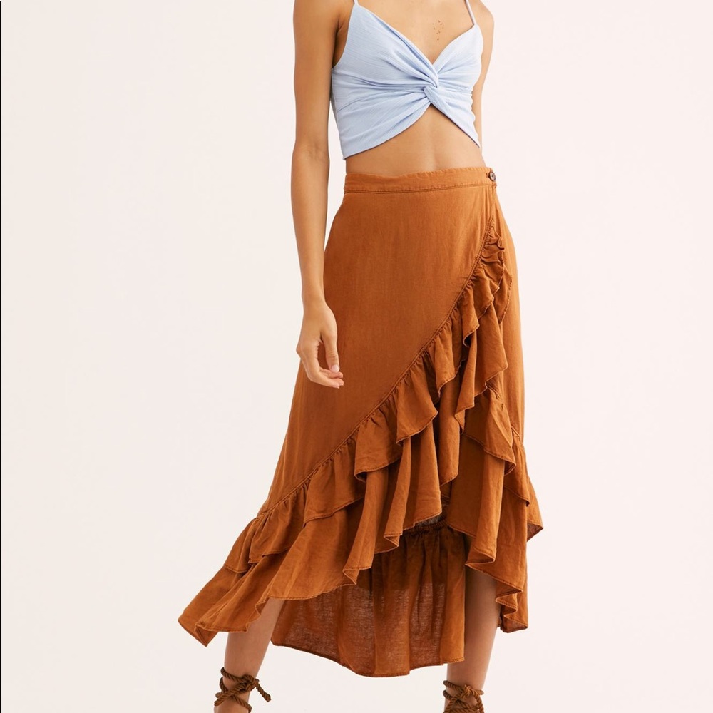Free People Celine’s Ruffle Wrap Skirt